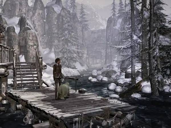 Иллюстрация уровня Syberia 2 (Сибирь 2) с деталями окружения