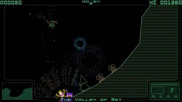 Иллюстрация уровня Terra Lander Remastered с деталями окружения