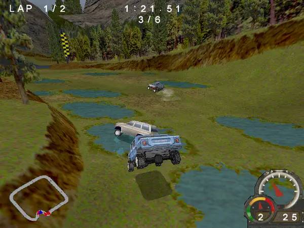 Иллюстрация уровня Test Drive Off-Road 3 с деталями окружения