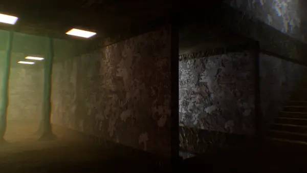 Иллюстрация уровня The Backroom - Lost and Found с деталями окружения