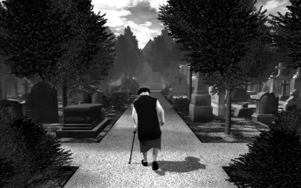 Иллюстрация уровня The Graveyard с деталями окружения