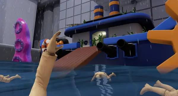 Иллюстрация уровня The Mean Greens - Plastic Warfare с деталями окружения