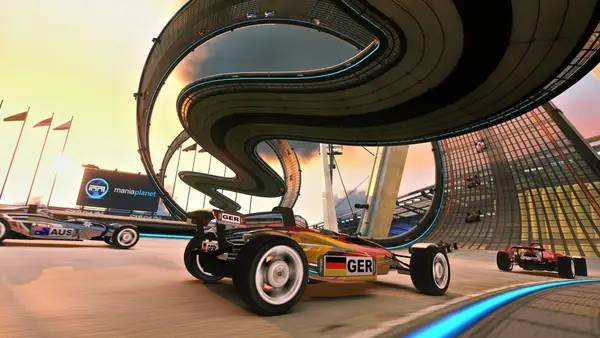 Иллюстрация уровня TrackMania 2 Stadium с деталями окружения
