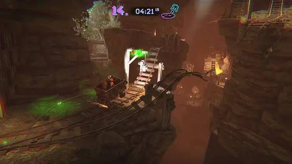 Иллюстрация уровня Trials of the Blood Dragon с деталями окружения