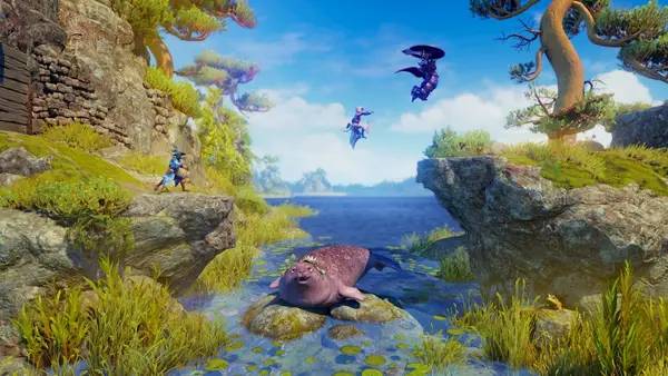 Иллюстрация уровня Trine 4 The Nightmare Prince с деталями окружения