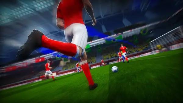 Иллюстрация уровня Turbo Soccer VR с деталями окружения