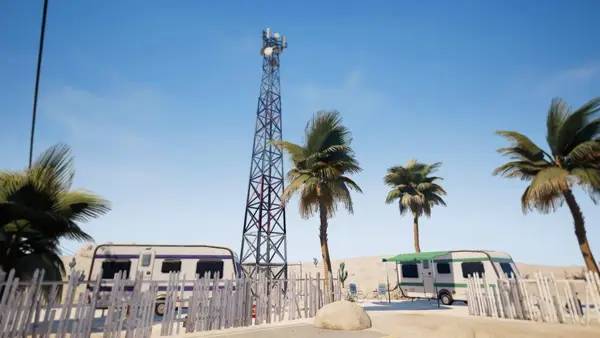 Иллюстрация уровня Uplands Motel с деталями окружения