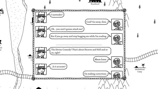 Иллюстрация уровня West of Loathing с деталями окружения