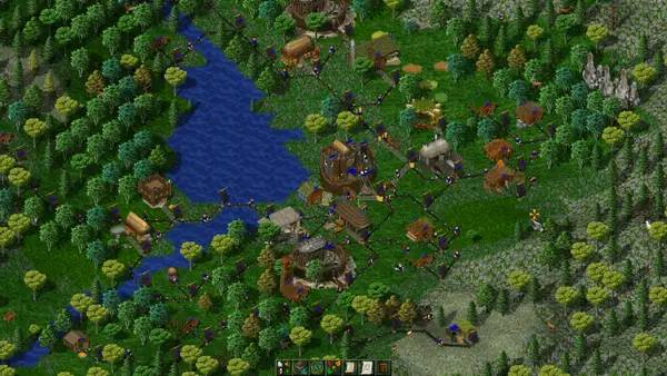 Иллюстрация уровня Widelands с деталями окружения