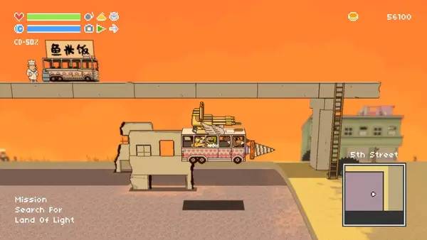 Иллюстрация уровня Wildbus с деталями окружения