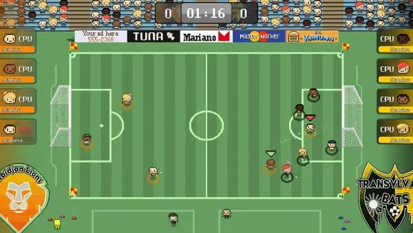 Иллюстрация уровня World Soccer Strikers '91 с деталями окружения