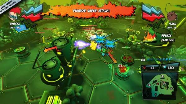 Иллюстрация уровня ZAMB! Biomutant Extermination с деталями окружения