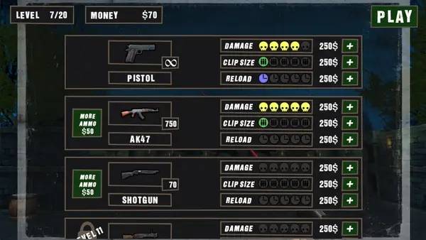 Иллюстрация уровня Zombie Camp с деталями окружения