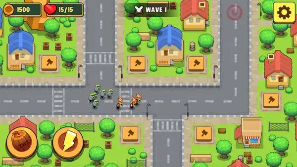 Иллюстрация уровня Zombie Tower Defense с деталями окружения