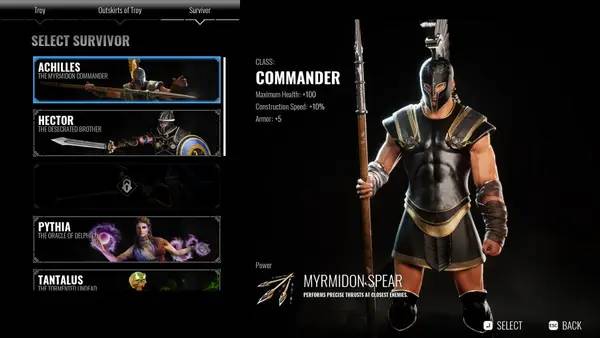 Интерфейс Achilles Survivor во время прохождения