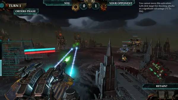 Интерфейс Adeptus Titanicus Dominus во время прохождения