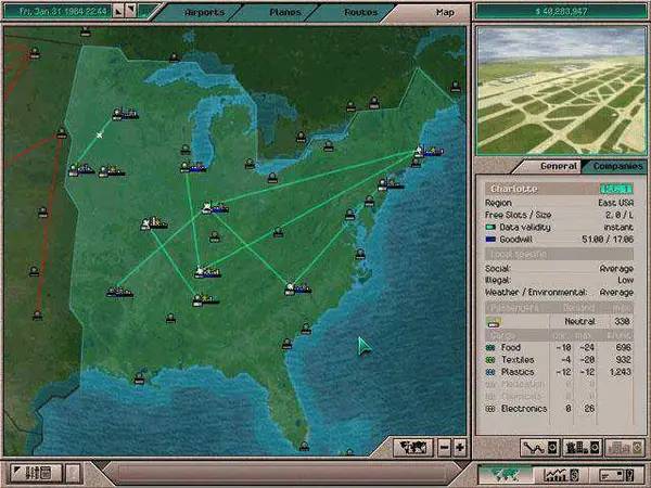 Интерфейс Airlines 2 во время прохождения