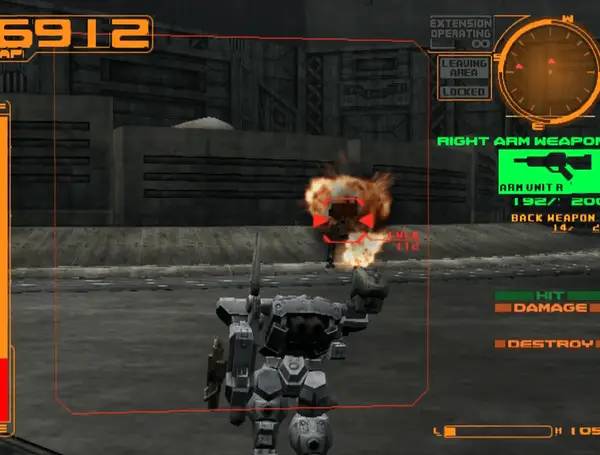 Интерфейс Armored Core 2  Another Age во время прохождения