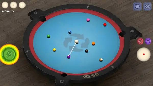 Интерфейс Billiards of the Round Table (BRT) во время прохождения