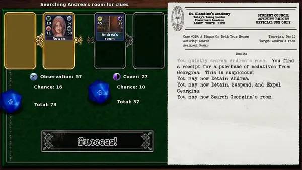 Интерфейс Black Closet во время прохождения