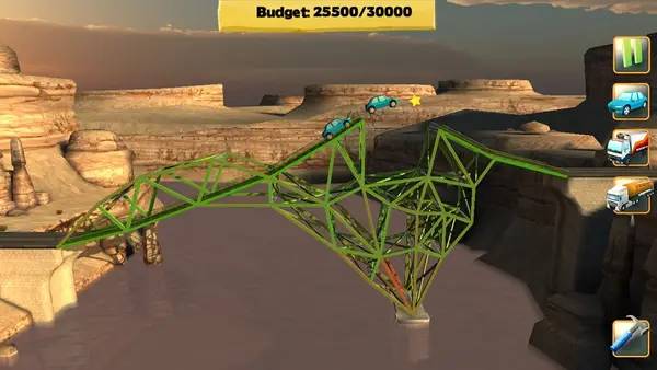 Интерфейс Bridge Constructor во время прохождения
