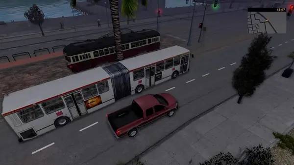 Интерфейс Bus & Cable Car Simulator San Francisco во время прохождения