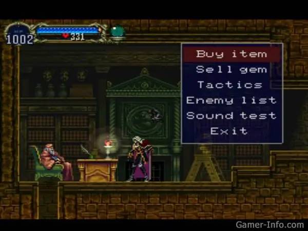Интерфейс Castlevania Symphony of the Night во время прохождения