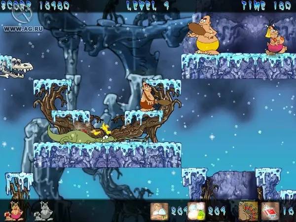 Интерфейс Caveman Zac во время прохождения