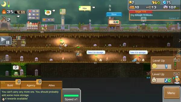 Интерфейс Cavern Adventurers во время прохождения