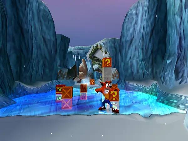 Интерфейс Crash Bandicoot 2  Cortex Strikes Back во время прохождения
