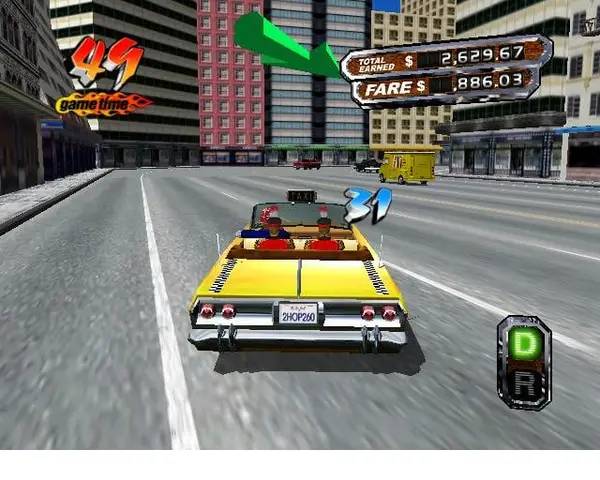 Интерфейс Crazy Taxi 3 во время прохождения