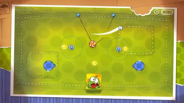 Интерфейс Cut the Rope во время прохождения