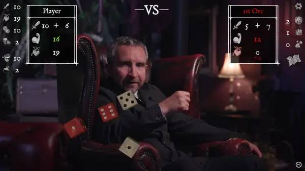 Интерфейс Deathtrap Dungeon The Interactive Video Adventure во время прохождения