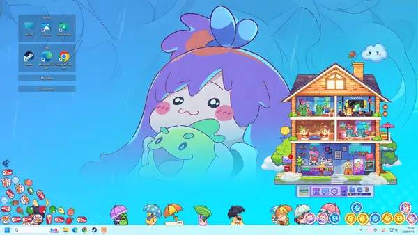 Интерфейс Desk Paws во время прохождения