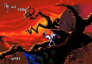 Интерфейс Earthworm Jim 2 во время прохождения