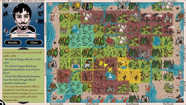 Интерфейс Fireside Hero во время прохождения