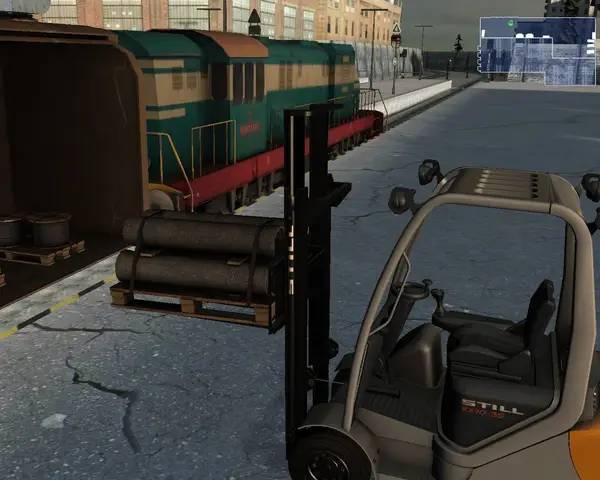 Интерфейс Forklift Truck Simulator 2009 во время прохождения