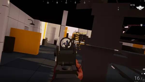 Интерфейс FPS Game Dev Test во время прохождения