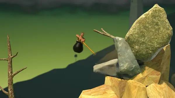 Интерфейс Getting Over It with Bennett Foddy во время прохождения