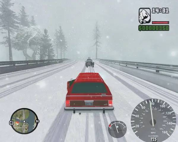 Интерфейс Grand Theft Auto San Andreas - Winter Edition во время прохождения