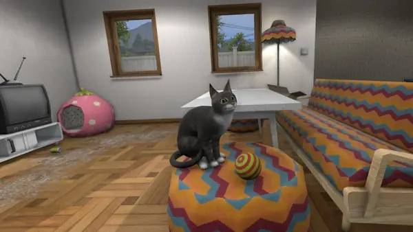Интерфейс House Flipper Pets VR во время прохождения
