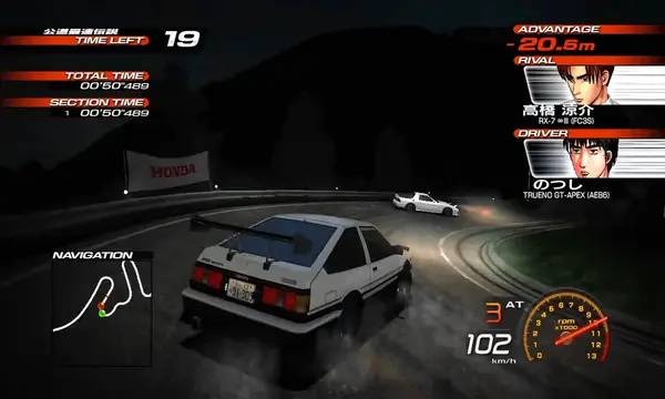 Интерфейс Initial D  Extreme Stage во время прохождения