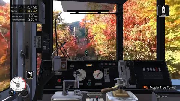 Интерфейс Japanese Rail Sim Journey to Kyoto во время прохождения