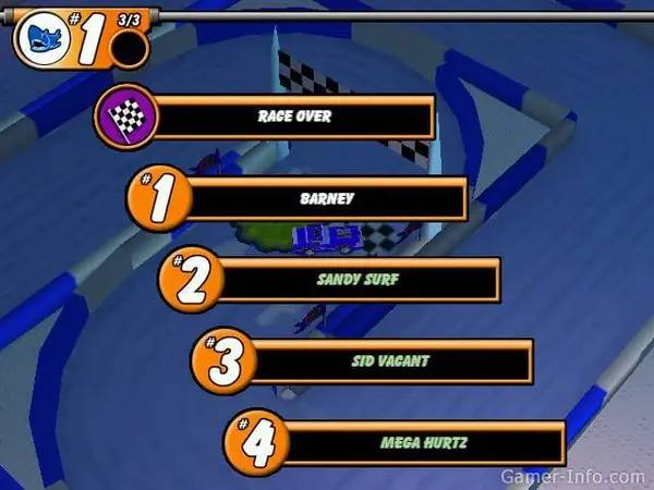 Интерфейс Lego Stunt Rally во время прохождения