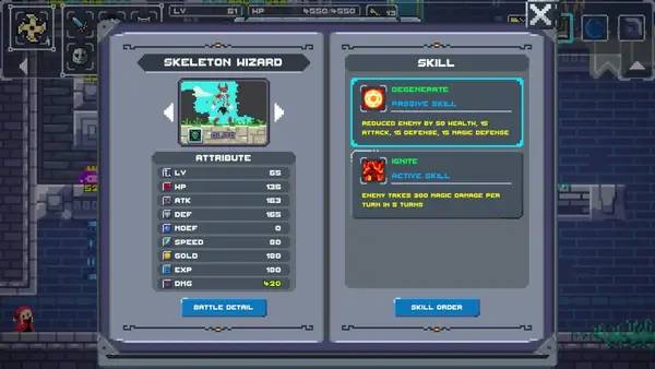 Интерфейс Mage Tower во время прохождения