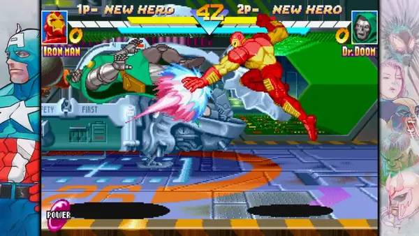 Интерфейс MARVEL vs. CAPCOM Fighting Collection Arcade Classics во время прохождения