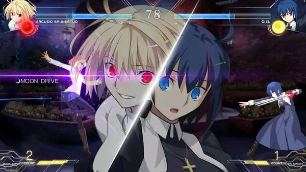 Интерфейс MELTY BLOOD  TYPE LUMINA во время прохождения