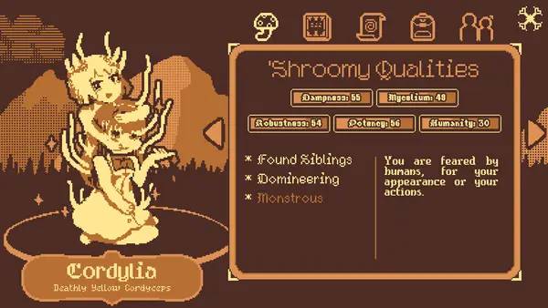 Интерфейс Mushroom Musume во время прохождения