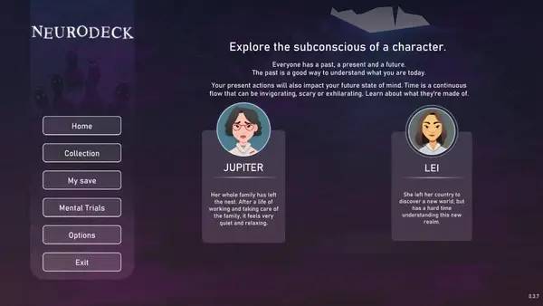 Интерфейс Neurodeck Psychological Deckbuilder во время прохождения