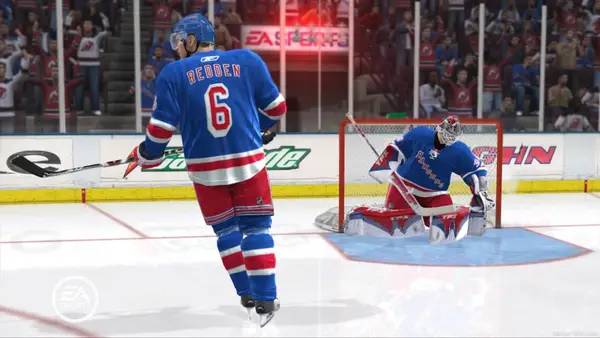 Интерфейс NHL 09 во время прохождения